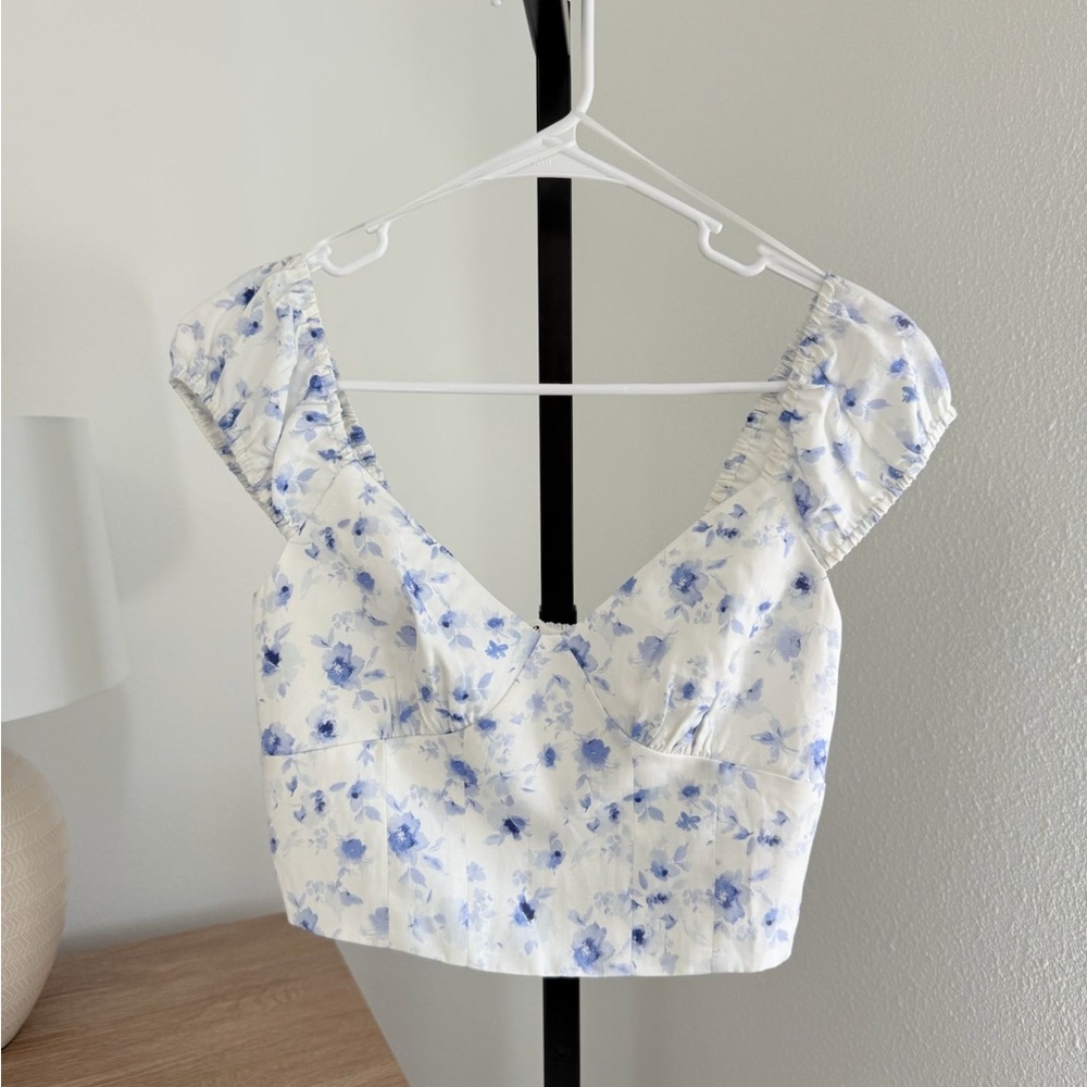 Elodie Blue Floral Blouse Size S
